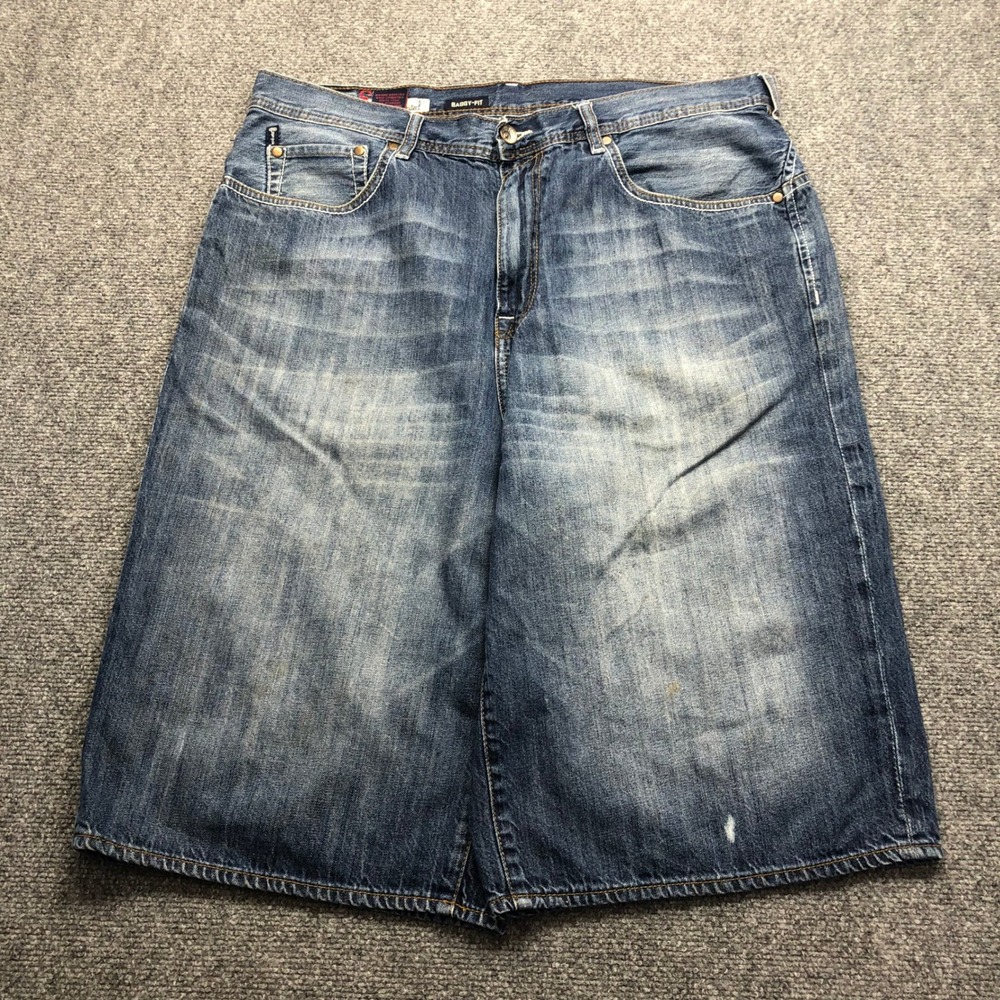 Ecko Unltd Mens Baggy Fit Denim Shorts Blue Y2K Streetwear Size 36